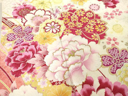 平和屋着物●豪華振袖 刺繍 舞花文 暈し染め 金銀彩 銀通し地 正絹 逸品 AABF3571ck