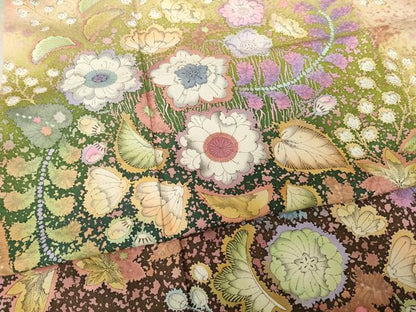 平和屋着物●豪華振袖　辻が花　舞花文　暈し染め　銀通し地　そごう扱い　ロング丈　正絹　逸品　AABF3573ck