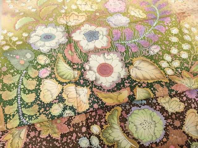 平和屋着物●豪華振袖　辻が花　舞花文　暈し染め　銀通し地　そごう扱い　ロング丈　正絹　逸品　AABF3573ck