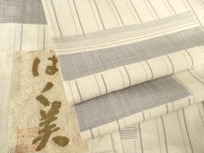 平和屋着物●上質な紬 はく美 段違い文様 正絹 逸品 AABF3577ck