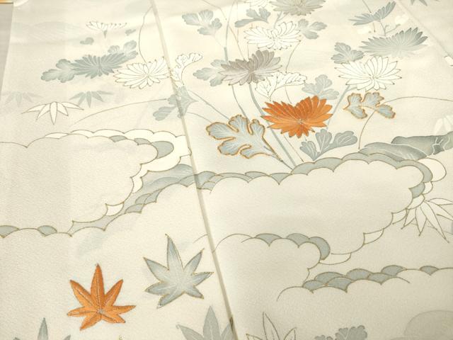 平和屋着物●訪問着 駒刺繍 舞花文 金彩 正絹 逸品 AABF3581ck