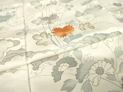 平和屋着物●訪問着 駒刺繍 舞花文 金彩 正絹 逸品 AABF3581ck