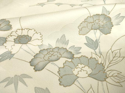 平和屋着物●訪問着 駒刺繍 舞花文 金彩 正絹 逸品 AABF3581ck