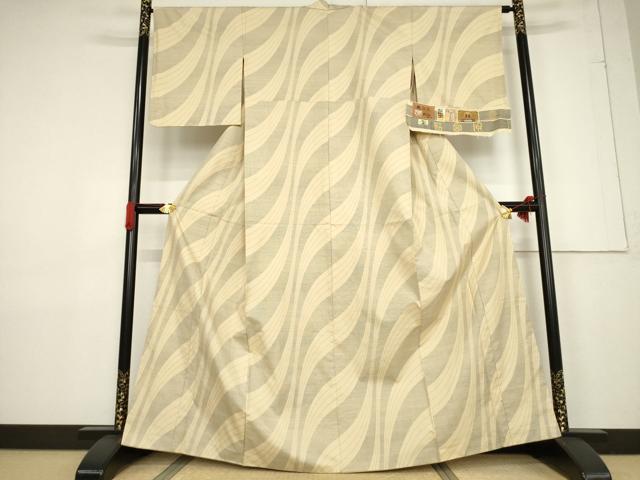 平和屋着物●本場大島紬 手織り カタス9マルキ 流水文 きもの道楽 さとや好み 証紙付き 正絹 逸品 AABF3585ck