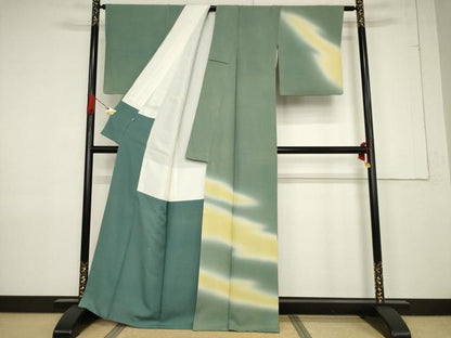 平和屋着物●訪問着 霞文 暈し染め 伊勢丹扱い 正絹 逸品 AABF3587ck