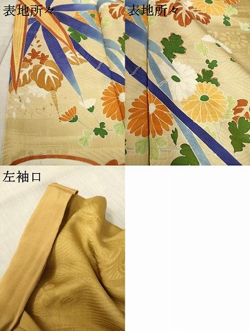 平和屋着物●アンティーク 大正ロマン 色留袖 笹竹花文 正絹 逸品 AABF3589ck