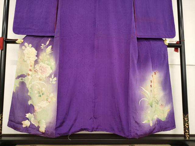 平和屋着物●アンティーク 大正ロマン 色留袖 草花文 暈し染め 正絹 逸品 AABF3590ck