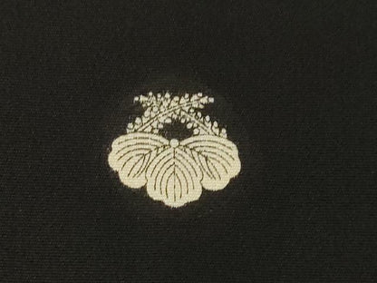 平和屋着物●豪華黒留袖 友禅 作家物 花鳥文 浜ちりめん 正絹 逸品 AABF3596ck