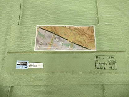平和屋着物●上質な色無地 柳茶色 反端付き 正絹 逸品 未使用 AABF3597ck