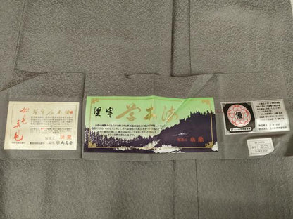 平和屋着物●本草木染作家 瑞鳳 色無地 堅牢草木染 江戸鼠色 高島屋扱い 反端付き 正絹 逸品 AABF3598ck