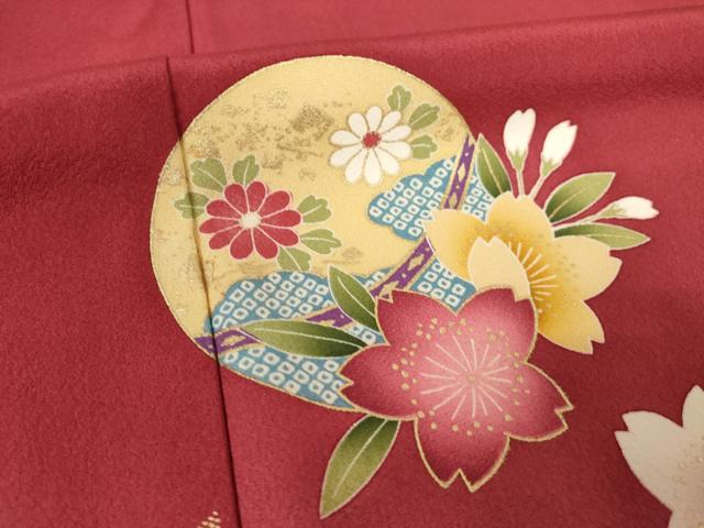 平和屋着物●豪華振袖・長襦袢(無双仕立て)セット 花毬文 暈し染め 金彩 ロング丈 正絹 逸品 AABF3599ck