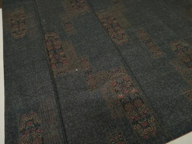 平和屋着物●本場大島紬 カタス7マルキ 短冊花文 松元勝彦作 証紙付き 正絹 逸品 AABF3604ck