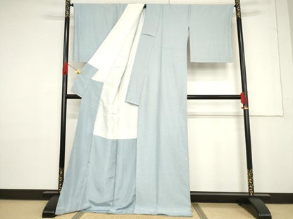 平和屋着物●上質な色無地 堅牢染 優艶色 丹後ちりめん 反端付き 正絹 逸品 未使用 AABF3605ck
