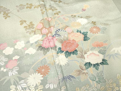 平和屋着物●訪問着 花鼓文 暈し染め 金銀彩 正絹 逸品 AABF3607ck