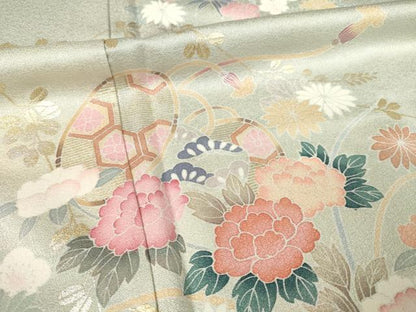 平和屋着物●訪問着 花鼓文 暈し染め 金銀彩 正絹 逸品 AABF3607ck