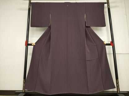 平和屋着物●上質な色無地 濃色 正絹 逸品 未使用 AABF3608ck