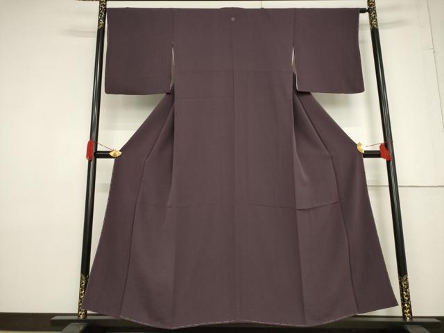 平和屋着物●上質な色無地 濃色 正絹 逸品 未使用 AABF3608ck