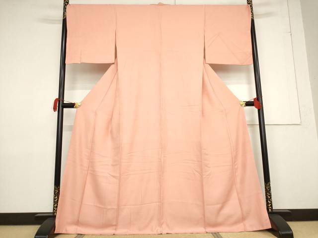 平和屋着物●上質な色無地 ときがら茶色 正絹 逸品 AABF3609ck