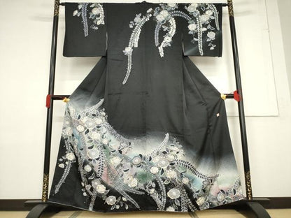 平和屋着物●訪問着 作家物 孝美 辻が花 舞花文 正絹 逸品 AABF3610ck