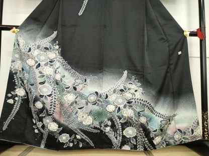 平和屋着物●訪問着 作家物 孝美 辻が花 舞花文 正絹 逸品 AABF3610ck