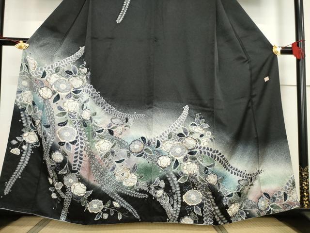 平和屋着物●訪問着 作家物 孝美 辻が花 舞花文 正絹 逸品 AABF3610ck