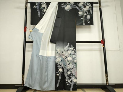 平和屋着物●訪問着 作家物 孝美 辻が花 舞花文 正絹 逸品 AABF3610ck
