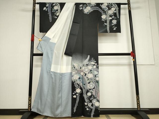 平和屋着物●訪問着 作家物 孝美 辻が花 舞花文 正絹 逸品 AABF3610ck