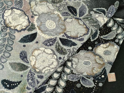 平和屋着物●訪問着 作家物 孝美 辻が花 舞花文 正絹 逸品 AABF3610ck