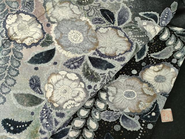平和屋着物●訪問着 作家物 孝美 辻が花 舞花文 正絹 逸品 AABF3610ck