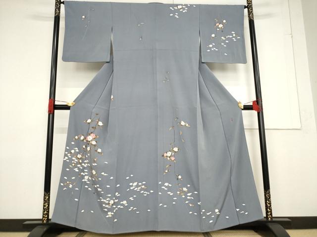 平和屋着物●訪問着 友禅 作家物 枝花文 正絹 逸品 AABF3611ck