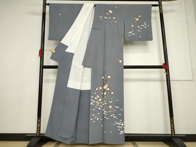 平和屋着物●訪問着 友禅 作家物 枝花文 正絹 逸品 AABF3611ck
