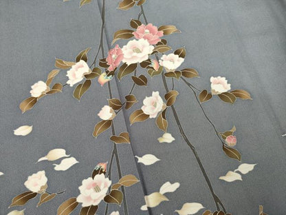 平和屋着物●訪問着 友禅 作家物 枝花文 正絹 逸品 AABF3611ck
