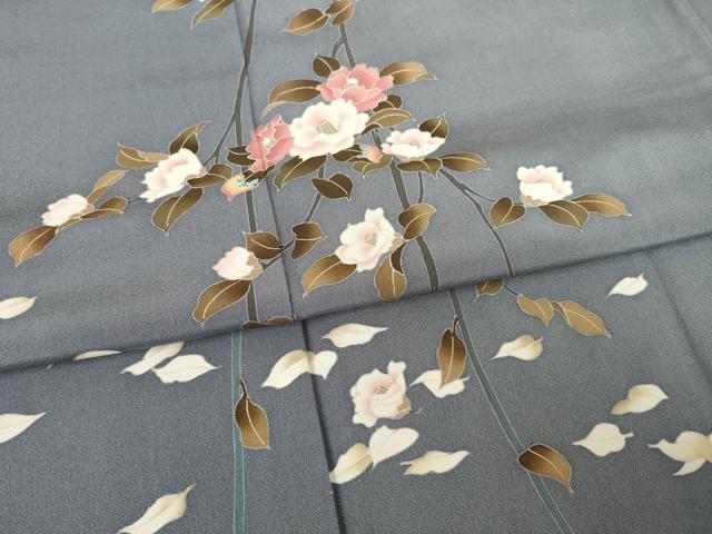 平和屋着物●訪問着 友禅 作家物 枝花文 正絹 逸品 AABF3611ck
