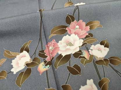 平和屋着物●訪問着 友禅 作家物 枝花文 正絹 逸品 AABF3611ck