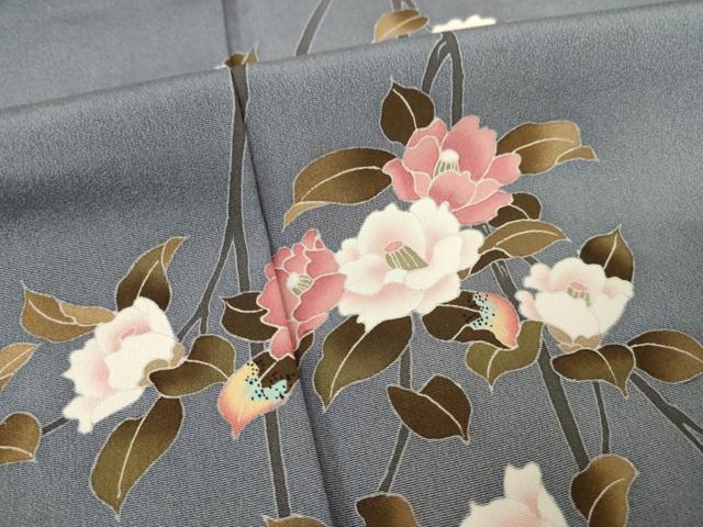 平和屋着物●訪問着 友禅 作家物 枝花文 正絹 逸品 AABF3611ck
