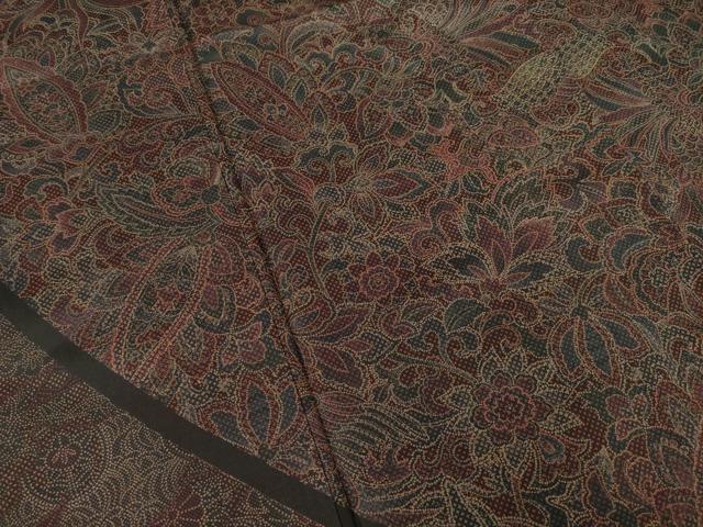 平和屋着物●訪問着 更紗花鳥文 正絹 逸品 AABF3614ck