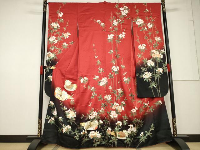 平和屋着物●豪華振袖 鴛鴦花文 暈し染め 正絹 逸品 AABF3615ck