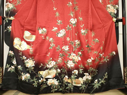 平和屋着物●豪華振袖 鴛鴦花文 暈し染め 正絹 逸品 AABF3615ck