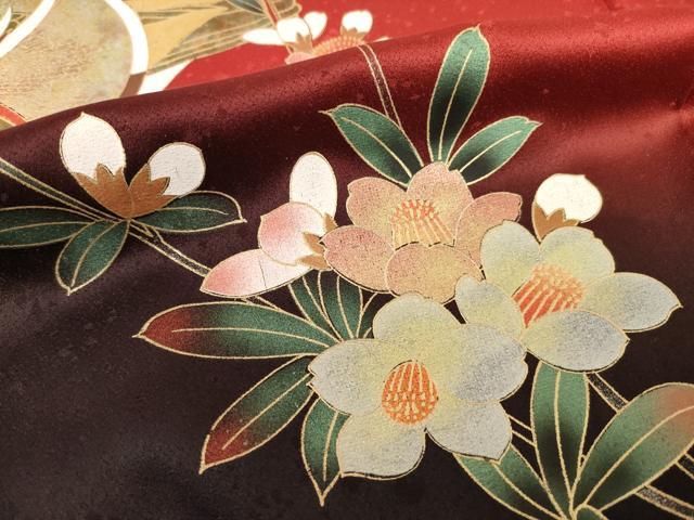 平和屋着物●豪華振袖 鴛鴦花文 暈し染め 正絹 逸品 AABF3615ck