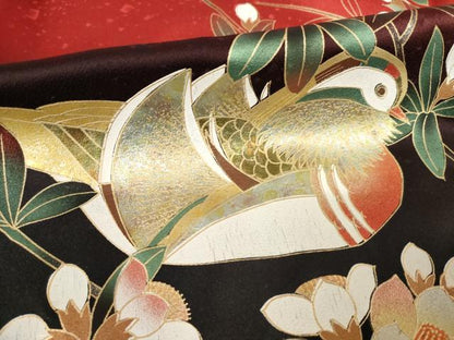 平和屋着物●豪華振袖 鴛鴦花文 暈し染め 正絹 逸品 AABF3615ck