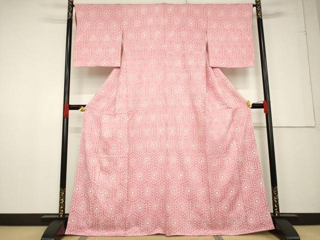 平和屋着物●上質な小紋 総絞り 花尽くし 正絹 逸品 未使用 AABF3616ck