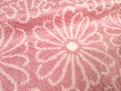 平和屋着物●上質な小紋 総絞り 花尽くし 正絹 逸品 未使用 AABF3616ck