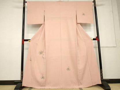 平和屋着物●訪問着 刺繍 雪輪枝梅文 正絹 逸品 AABF3619ck