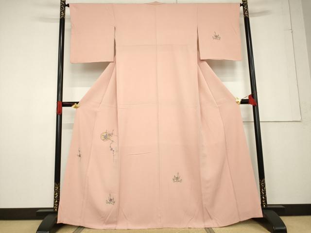 平和屋着物●訪問着 刺繍 雪輪枝梅文 正絹 逸品 AABF3619ck