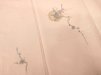 平和屋着物●訪問着 刺繍 雪輪枝梅文 正絹 逸品 AABF3619ck