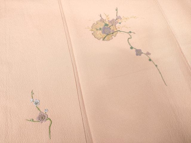 平和屋着物●訪問着 刺繍 雪輪枝梅文 正絹 逸品 AABF3619ck
