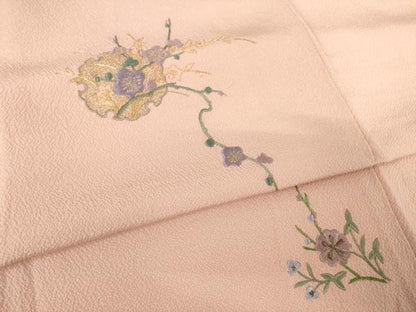 平和屋着物●訪問着 刺繍 雪輪枝梅文 正絹 逸品 AABF3619ck