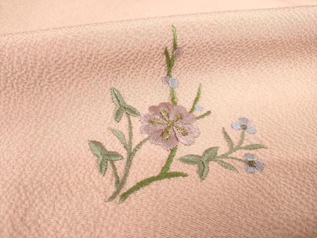 平和屋着物●訪問着 刺繍 雪輪枝梅文 正絹 逸品 AABF3619ck