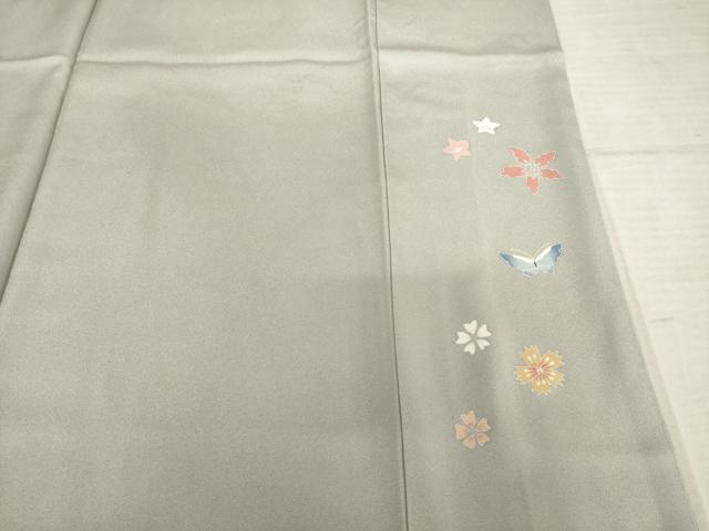 平和屋着物●訪問着 友禅 駒刺繍 花蝶文 正絹 逸品 AABF3622ck