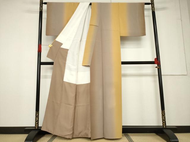 平和屋着物●上質な小紋 間道 暈し染め 正絹 逸品 AABF3625ck